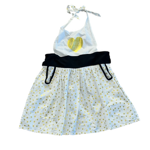 paper source heart of gold cotton white and black kitchen cooking apron